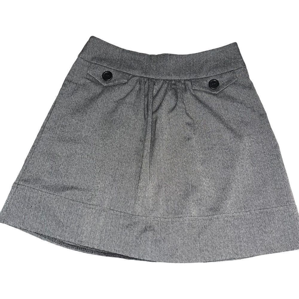 Final Touch Charcoal Grey Mini Skirt‎ with Faux Pockets - Size Medium